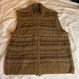 Men's Brown Patterned Chaleco Sweater